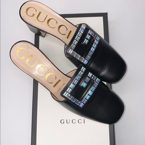 ($550) Madelyn Crystal G mules